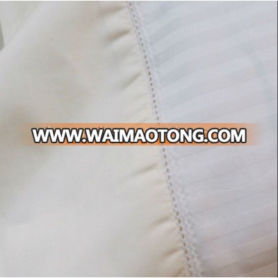 wholesale 100%solid egyptian cotton 500TC /2.5CM white stripe Hotel Bedsheet Sets